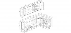 Кухонный гарнитур угловой Капри 2600х1600 (Стол. 26мм) в Режи - rezh.ok-mebel.com | фото