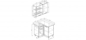 Кухонный гарнитур угловой Санторини 1000*1000 (Стол. 26мм) в Режи - rezh.ok-mebel.com | фото 2
