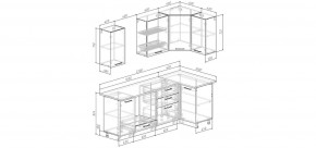 Кухонный гарнитур угловой Санторини 2200*1000 (Стол. 26мм) в Режи - rezh.ok-mebel.com | фото 2