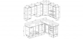 Кухонный гарнитур угловой Санторини 2200*1600 h950 (Стол. 38мм) в Режи - rezh.ok-mebel.com | фото 2