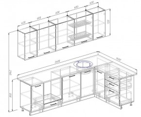 Кухонный гарнитур угловой Шампань 2600х1600 (Стол. 26мм) в Режи - rezh.ok-mebel.com | фото 2