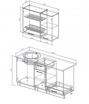 Кухонный гарнитур Вегас 1600 (Стол. 26мм) в Режи - rezh.ok-mebel.com | фото 2