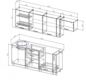 Кухонный гарнитур Вегас 2550 (Стол. 26мм) в Режи - rezh.ok-mebel.com | фото 2