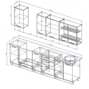 Кухонный гарнитур Вегас 2800 (Стол. 26мм) в Режи - rezh.ok-mebel.com | фото 2