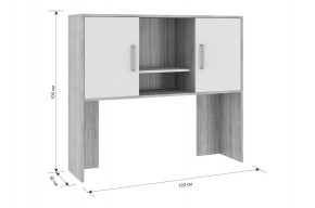 ЛАЙТ 2 Надстройка стола компьютерного (1200) дуб сонома в Режи - rezh.ok-mebel.com | фото