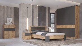 ЛЕНОРА Спальный гарнитур (модульный) графит в Режи - rezh.ok-mebel.com | фото