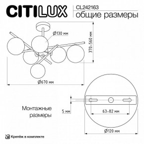 Люстра на штанге Citilux RONNY CL242163 в Режи - rezh.ok-mebel.com | фото 12