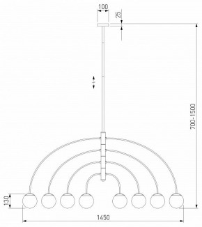 Люстра на штанге Eurosvet Cenacolo 30179/8 черный в Режи - rezh.ok-mebel.com | фото 2