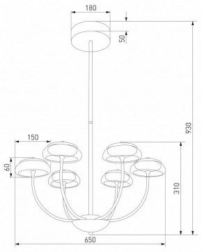 Люстра на штанге Eurosvet Fungo 50388 LED черный в Режи - rezh.ok-mebel.com | фото 4