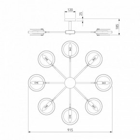 Люстра на штанге Eurosvet Gallo 70121/8 черный в Режи - rezh.ok-mebel.com | фото 3