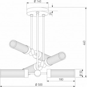 Люстра на штанге Eurosvet Oriens 60166/6 латунь в Режи - rezh.ok-mebel.com | фото 5