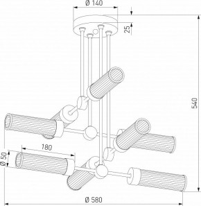 Люстра на штанге Eurosvet Oriens 60166/8 латунь в Режи - rezh.ok-mebel.com | фото 3