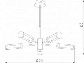 Люстра на штанге Eurosvet Stark 50386/5 LED латунь в Режи - rezh.ok-mebel.com | фото 6