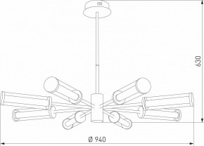 Люстра на штанге Eurosvet Stark 50386 LED латунь в Режи - rezh.ok-mebel.com | фото 5