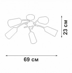 Люстра на штанге Vitaluce V2850 V2850-1/5PL в Режи - rezh.ok-mebel.com | фото 5