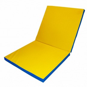 Мат гимнастический 2х1х0,1м складной цв. синий-желтый в Режи - rezh.ok-mebel.com | фото 1
