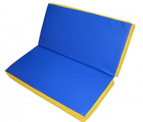 Мат гимнастический 1х1х0,08м складной цв. синий-желтый в Режи - rezh.ok-mebel.com | фото 1