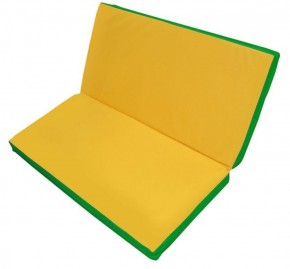 Мат гимнастический 1х1х0,08м складной цв. зеленый-желтый в Режи - rezh.ok-mebel.com | фото 1