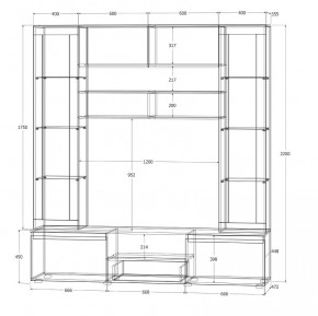 Модульная система Лиана (Дуб Крафт белый/Артвуд темный) в Режи - rezh.ok-mebel.com | фото 11