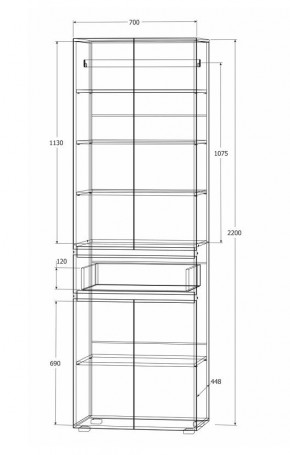 Модульная система Лиана (Дуб Крафт белый/Артвуд темный) в Режи - rezh.ok-mebel.com | фото 8