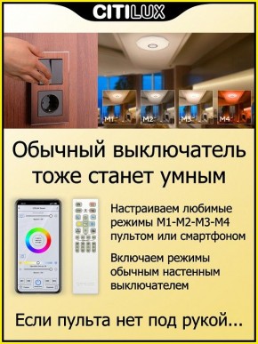 Накладной светильник Citilux Диамант Смарт CL713A30G в Режи - rezh.ok-mebel.com | фото 6