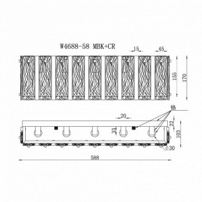 Накладной светильник iLamp Panorama W4688-58 MBK+CR в Режи - rezh.ok-mebel.com | фото 2