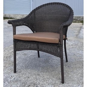 Плетеное кресло LV-140B-Brown с подушкой в комплекте в Режи - rezh.ok-mebel.com | фото 3