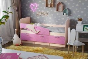 Кровать Дельфин 1,9 (Белый/Ламарти розовый) в Режи - rezh.ok-mebel.com | фото 2