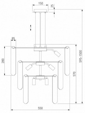 Подвесная люстра Eurosvet Claire 60171 золото в Режи - rezh.ok-mebel.com | фото 5