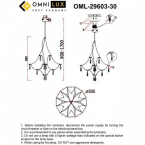 Подвесная люстра Omnilux Perelli OML-29603-30 в Режи - rezh.ok-mebel.com | фото 10