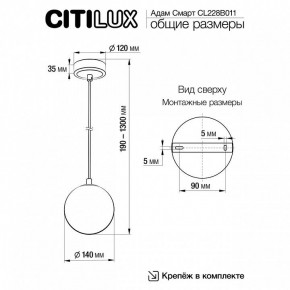 Подвесной светильник Citilux Адам Смарт CL228B011 в Режи - rezh.ok-mebel.com | фото 5