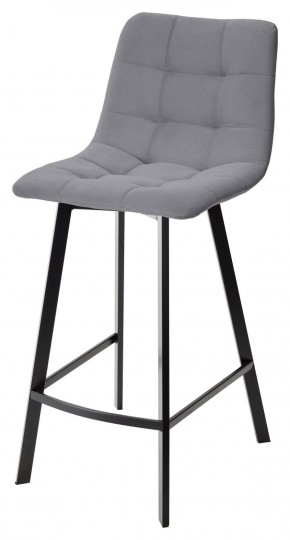 Полубарный стул CHILLI-QB SQUARE серый #27, велюр / черный каркас (H=66cm) М-City в Режи - rezh.ok-mebel.com | фото 1
