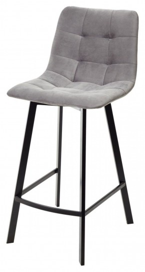 Полубарный стул CHILLI-QB SQUARE светло-серый #26, велюр / черный каркас (H=66cm) М-City в Режи - rezh.ok-mebel.com | фото