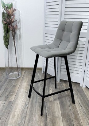 Полубарный стул CHILLI-QB SQUARE светло-серый #26, велюр / черный каркас (H=66cm) М-City в Режи - rezh.ok-mebel.com | фото 2