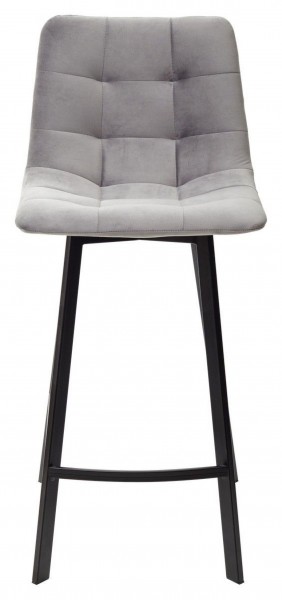 Полубарный стул CHILLI-QB SQUARE светло-серый #26, велюр / черный каркас (H=66cm) М-City в Режи - rezh.ok-mebel.com | фото 3