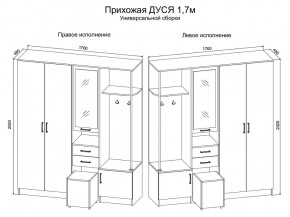 Прихожая Дуся 1.7 УНИ (Дуб Бунратти/Белый Бриллиант) в Режи - rezh.ok-mebel.com | фото 2