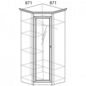 Шкаф угловой №641 "Флоренция" Фасад глухой (угол 871*871) Дуб оксфорд в Режи - rezh.ok-mebel.com | фото 2