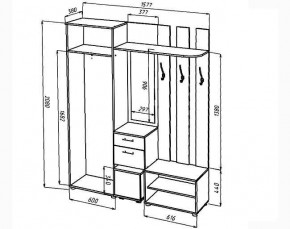 КРИСТИНА Прихожая (Венге/Анкор светлый) УНИ в Режи - rezh.ok-mebel.com | фото 2