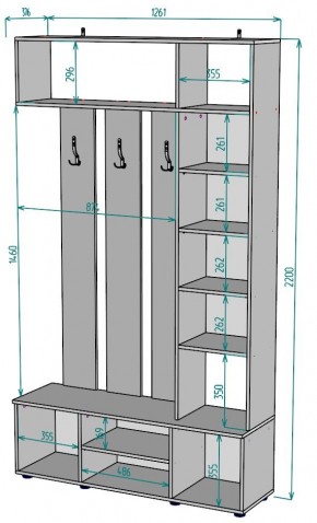 Прихожая с зеркалом V20_M в Режи - rezh.ok-mebel.com | фото 2