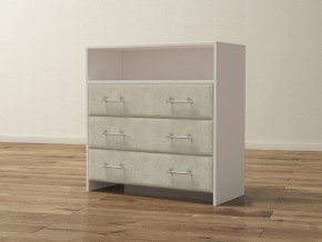 PROxSON Комод Varna (ЛДСП Белая+ткань Белый/Savana Milk (молочный)) 90x40 в Режи - rezh.ok-mebel.com | фото