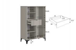 РИЧ Комод 2 со стеклом в Режи - rezh.ok-mebel.com | фото 3