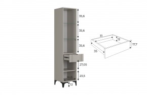 РИЧ Шкаф однодверный со стеклом в Режи - rezh.ok-mebel.com | фото 3