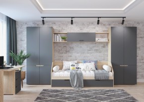 Шкаф 2-х створчатый АНТАЛИЯ (Сонома/Графит софт) в Режи - rezh.ok-mebel.com | фото 3