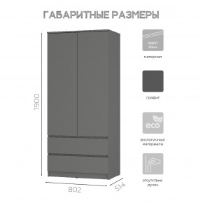 Шкаф 2-х створчатый Симпл ШК-03 (графит) в Режи - rezh.ok-mebel.com | фото 6