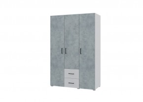 Шкаф 3-х створчатый с ящиками VICTOR (Белый-Бетон) в Режи - rezh.ok-mebel.com | фото