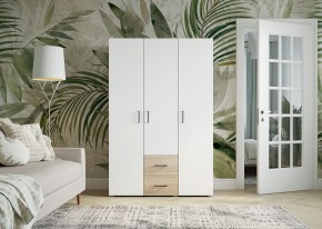 Шкаф 3-х створчатый с ящиками VICTOR (Сонома-Белый) в Режи - rezh.ok-mebel.com | фото 3