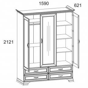 Шкаф 3D4S Z, TIFFANY, цвет вудлайн кремовый в Режи - rezh.ok-mebel.com | фото 1