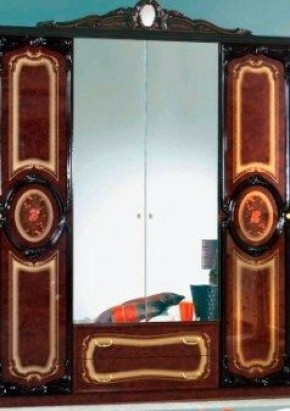 Шкаф 4-х дверный с зеркалами (01.144) Роза (могано) в Режи - rezh.ok-mebel.com | фото 1