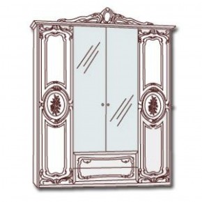 Шкаф 4-х дверный с зеркалами (01.144) Роза (могано) в Режи - rezh.ok-mebel.com | фото 3