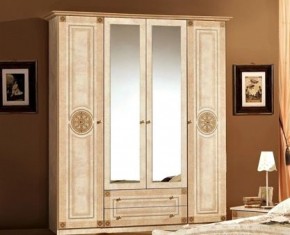 Шкаф 4-х дверный с зеркалами (02.144) Рома (беж) в Режи - rezh.ok-mebel.com | фото 1